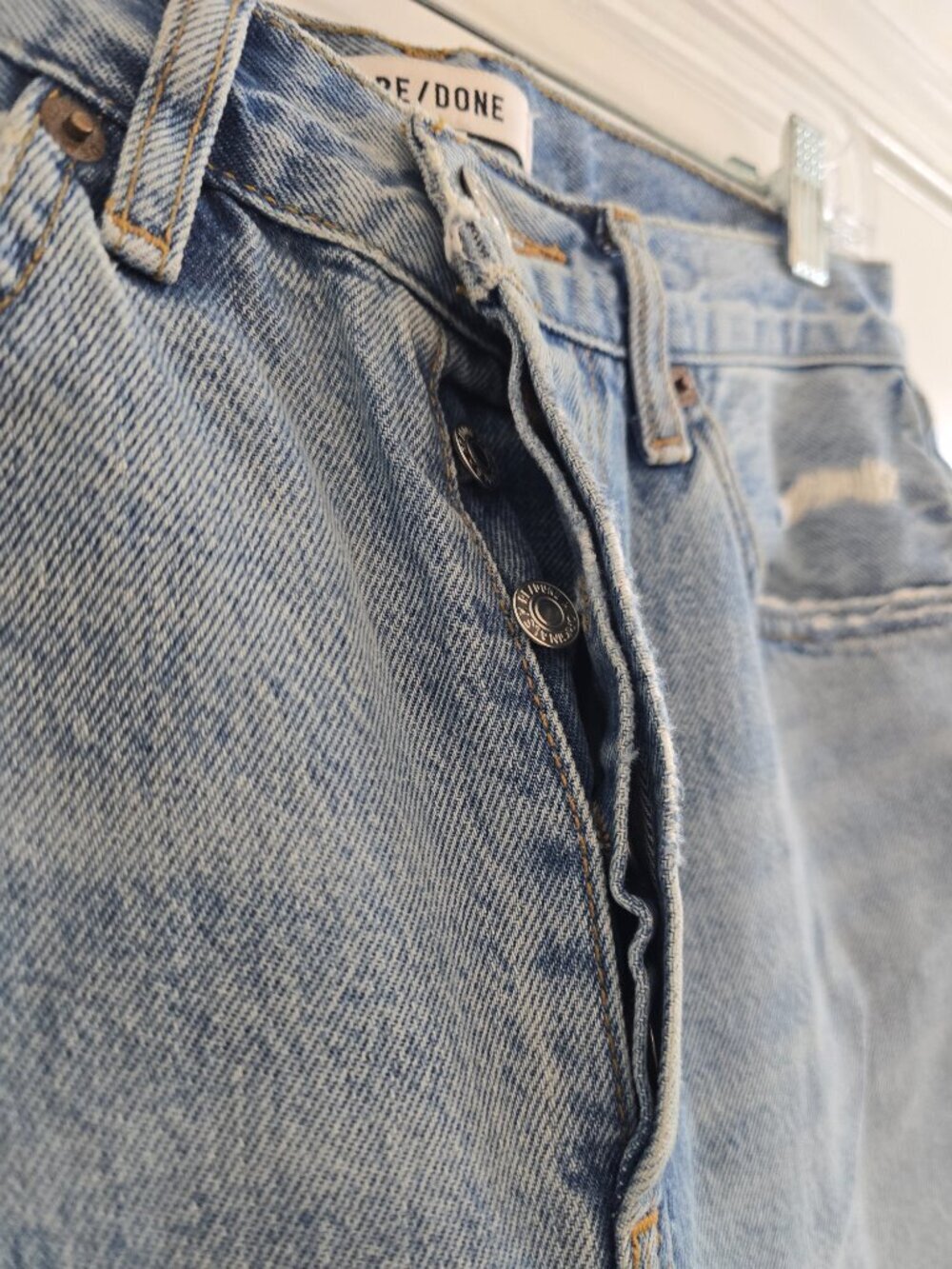 RE/DONE Originals Easy Straight Jeans - 70S Stovepipe - Ripped Tide - Picture 5 of 13